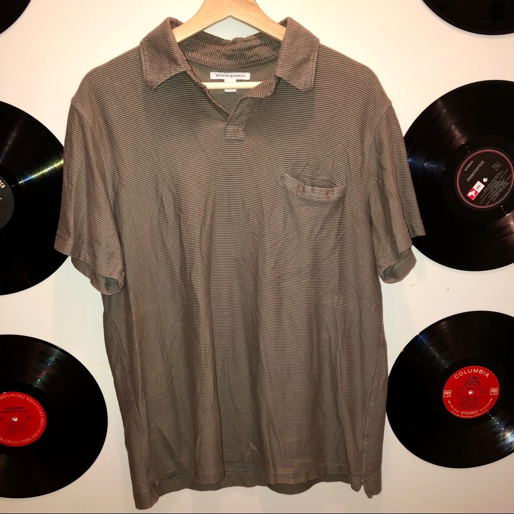 FINAL SALE banana republic johnny collar polo top
